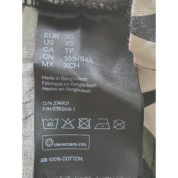 H&M Green/White Tropical Palm Tree Printed Short Sleeve T-Shirts Size XS - Picture 7 of 7